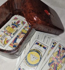 Rarità Vintage! Scatola Porta Carte in Bachelite con Carte Modiano