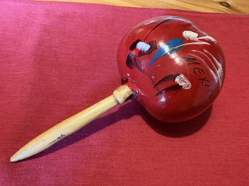 Maraca vintage legno - in,