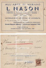 VENEZIA - ALL' ARTE DI MURANO L. NASON - LAVORAZIONE ARTISTICA VETRO ECC.. 1938