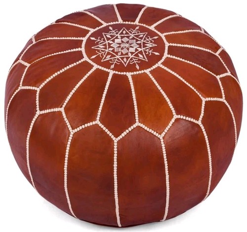Pouf rotondo vera pelle - vera,