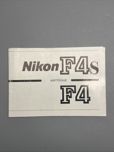 Nikon f4s käyttöohje e3 - f4s, f4