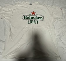 T-shirt promozionale birra leggera Heineken XL bianca Gildan cotone pesante alleggerita
