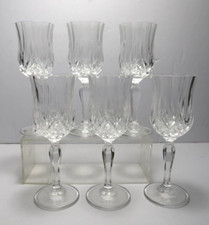 Royal Crystal Rock Opera 6 Bicchieri Cordiali Taglio Verticale Criss Cross Ottica Stelo