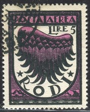 1934 COLONIE EGEO 5 LIRE NERO