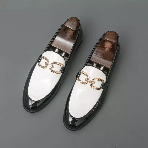 Mocassino elegante nero bianco - elegante,