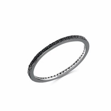 Anello veretta sottile pietre nere donna Anellissimo in argento 925