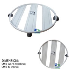 CARRELLO PORTA PIANTE PER VASO DIAM. CM 50 METALLO BIANCO CON RUOTE X ESTERNO