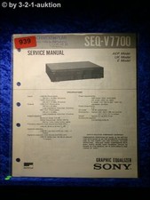Manuale Di Servizio Sony SEQ V7700 Equalizzatore Grafico (#0939)