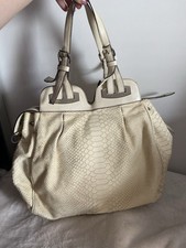 Borsa a tracolla Francesco Biasia come nuova pelle giallo crema H 34 B 46 T 10