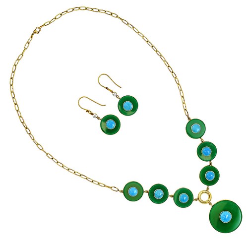Set orecchini collana oro - , 18
