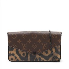 Louis Vuitton Monogram Léopard Pochette Félicie M62002 Marrone