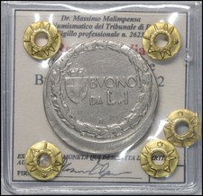 Regno d'italia Buono da 1 Lira 1922 Errore di conio R2 Vittorio Emanuele III