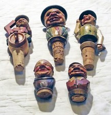 Tappi in sughero con scultura in legno da collezione: Valgardena anni '40