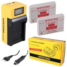 2x Batteria Patona + Caricabatteria Synchron per Canon Digital Ixus 900 TI ,90IS