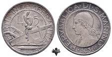 SAN MARINO 5 lire 1936 ARGENTO Vecchia monetazione