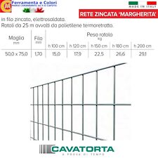 Rete Metallica Per Recinzione Griglia Zincata H100-120-150-180-200 Rotolo 25M