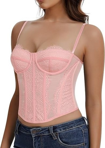 Canottiera pizzo bustier - pizzo,