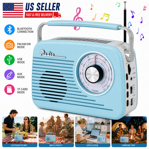 Solar retro portable radio - retro,