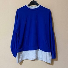 Maglia Manica Lunga Blu Bianco Casual Basic Sportivo Preppy Twee Streetwear