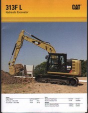 Foglietto brochure escavatore idraulico cingolato Caterpillar "313F L"