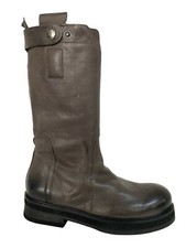 1725.a stivale donna zip laterale carbone art IBA25 100% pelle MADE IN ITALY