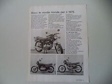advertising Pubblicità 1975 MOTO HONDA CB 400 F FOUR/CB 500 T/GL 1000 GOLD WING