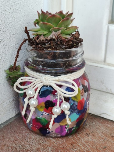Vaso vetro multicolore - vetro,