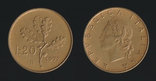 Lire 1972 ramo quercia - 20,