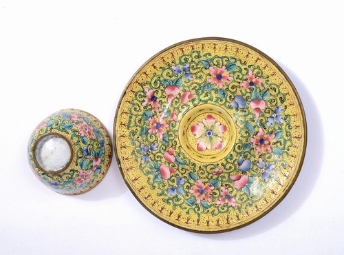 19c cinese cantone ottone base - 19c,