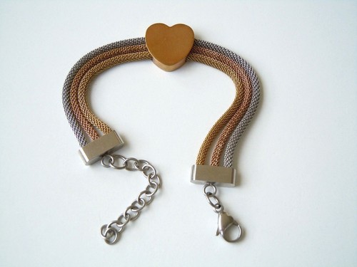 Braccialetto cuore acciaio - cuore,