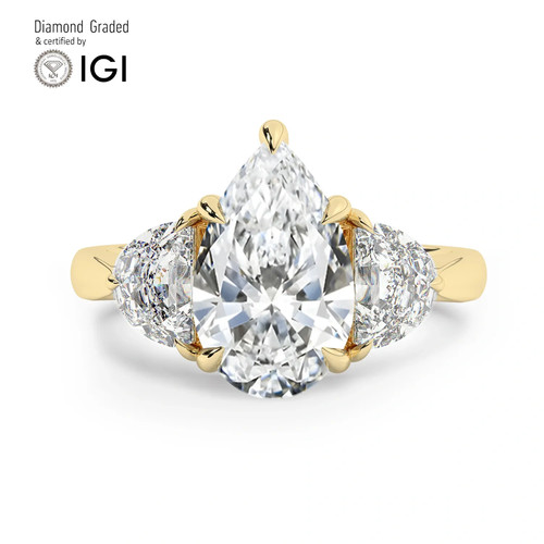 Anello trilogy diamante pera - anello,