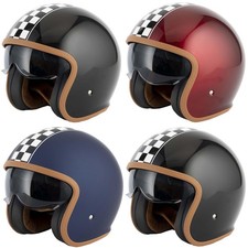 Casco Moto Vcan H589 Victory Open Face Retro Jet Bike Scooter Bandiera Ciclomotore