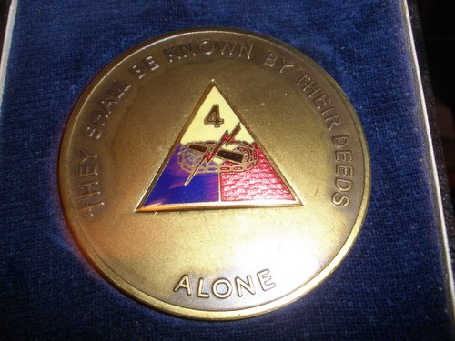 Vintage bronze 4th armored - vintage,