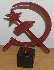 SPLENDIDO PUNTALE DA BANDIERA SU BASE NERA P.C.I. - PARTITO COMUNISTA ITALIANO