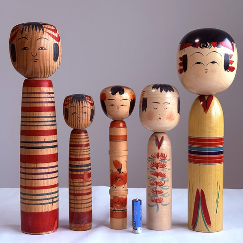 Lotto bambole kokeshi - 5,