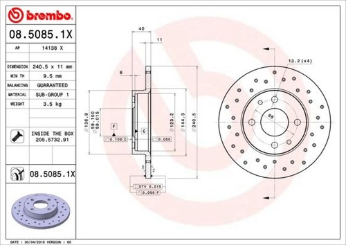 Coppia dischi freno - coppia, brembo