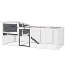 PawHut Pollaio con Casetta per Galline, Nido per Cova e Area Esterna Grigio