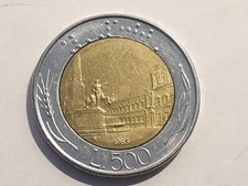 Repubblica Italiana 500 Lire Bicolore Bimetallico FIRMA GRANDE 1985