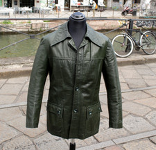 Giacca pelle vintage verde