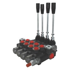 DISTRIBUTORE OLEODINAMICO 3/8 4 LEVE DOPPIO EFFETTO CON RITORNO A MOLLA 45 LT