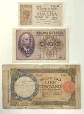 Regno d'Italia 3 banconote da