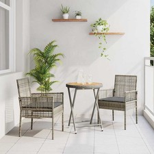 Set Bistro da Giardino 3 pcs Poly Rattan Mobili Tavoli pranzo per patio vidaXL