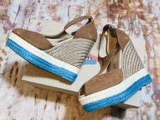 Scarpe donna a Zeppa Camoscio e Corda tacco alto n. 35