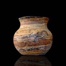 Vaso Classico da Tavolo Olla in Travertino Rosso Red Travertine Table Vase H15cm