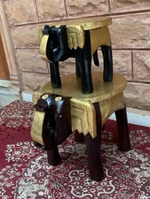 Sgabello elefante in legno