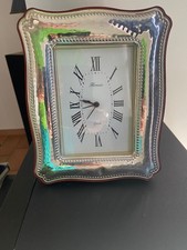 Orologio da Tavolo con Funzione Sveglia Cornice in Argento 