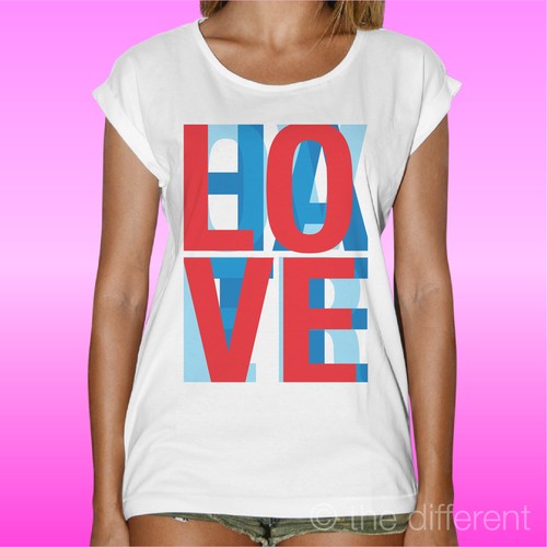 Shirt bianca donna love - ",