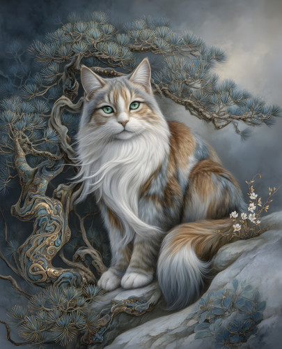 Stampa gatto pelo lungo - , calico