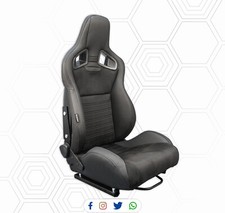Coppia sedili sportivi Recaro Sportster CS senza logo alcantara pelle nero Gusci