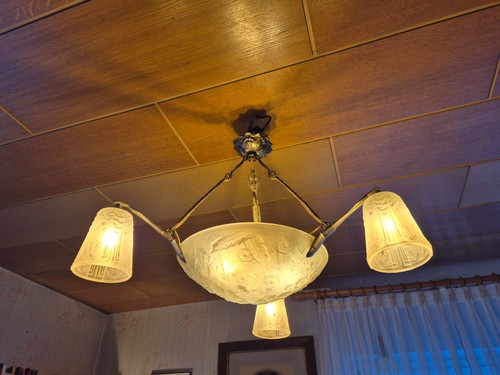 Plafoniera art deco firmata - plafoniera, deco,